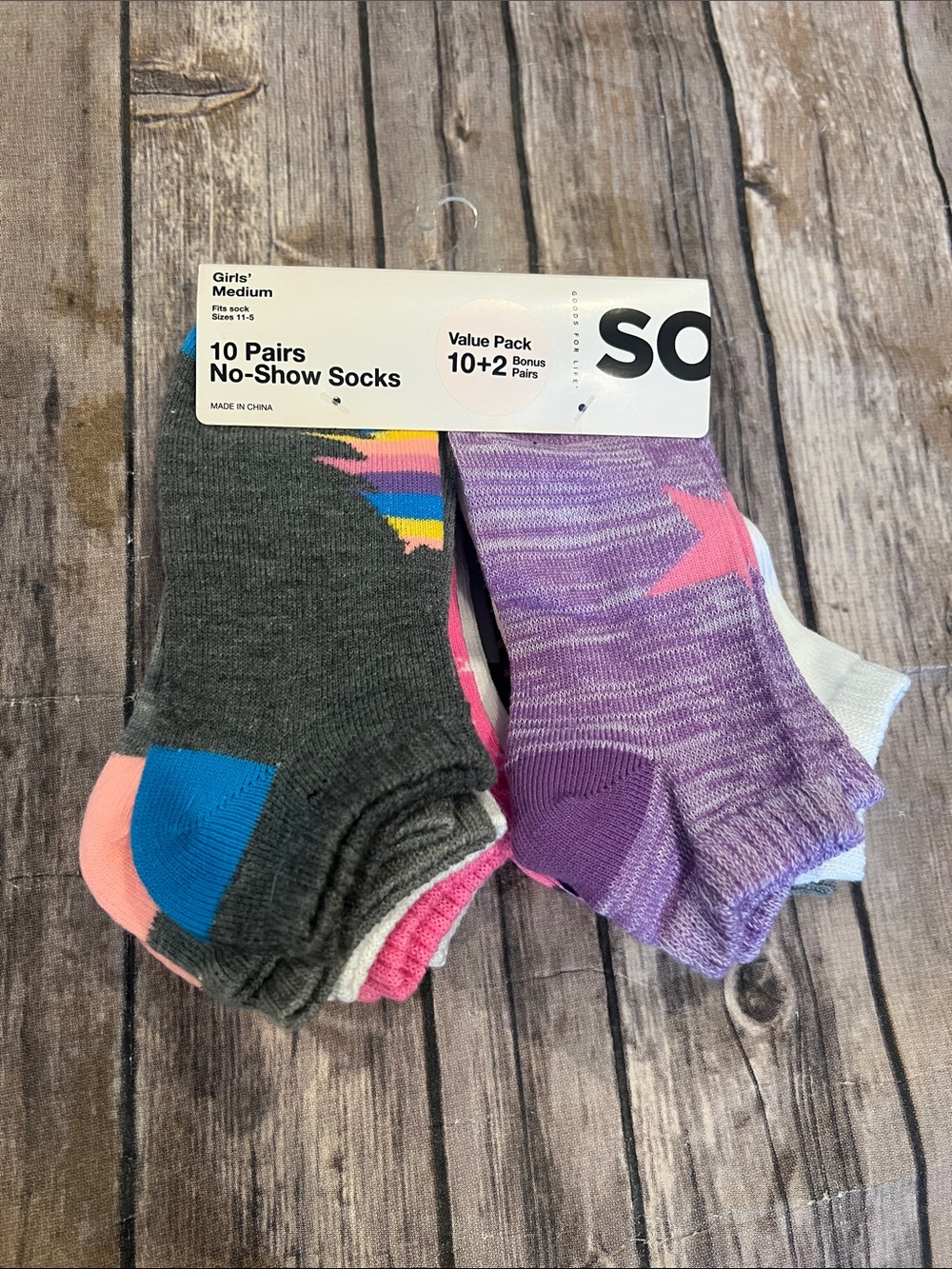 SO Girls Size Medium Socks, Fits Sizes 11-5